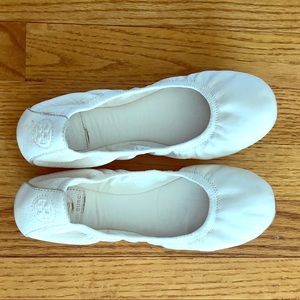 White Tory Burch Eddie Ballet Flats